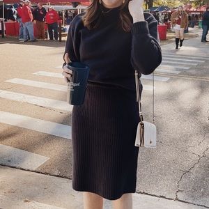 Daily Ritual Navy Pencil Skirt and Sweater Set 6